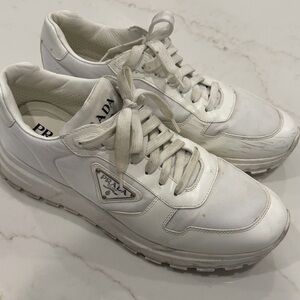 Prada Men's White Leather Sneakers
